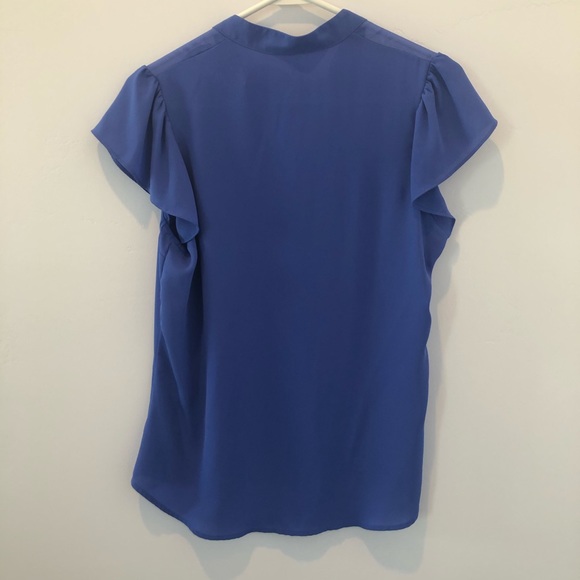 Express Blue Short Sleeve Button Up Shirt Sz M - Picture 4 of 6